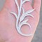 1 Pair Silver Iron on Embroidery Leaf Patch Shiny Floral Applique Decorative Patch